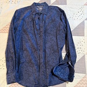 Robert Graham Navy Paisley Button Down Shirt